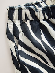 Zebra Wide Leg Pull-On Linen Blend Trousers - Image 2 of 3