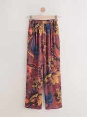 Multi Crinkle Satin Wide Leg Trousers - Image 1 of 4