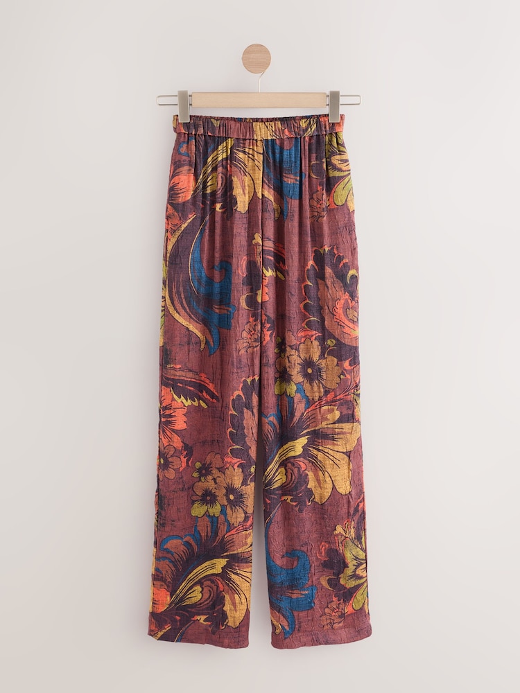 Multi Crinkle Satin Wide Leg Trousers - Image 1 of 4