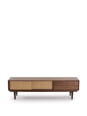 La Redoute Intérieurs Dalqui Up to 65 Inch Walnut & Cane 175cm TV Unit - Image 3 of 6
