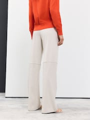 Ecru Smoothing Faux Suede Wide Leg Trousers - Image 3 of 5