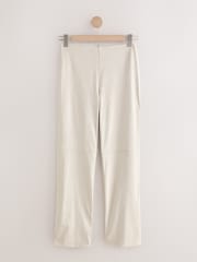 Ecru Smoothing Faux Suede Wide Leg Trousers - Image 6 of 8