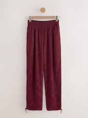 Plum Purple Satin Jacquard Harem Trousers - Image 1 of 5