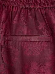 Plum Purple Satin Jacquard Harem Trousers - Image 3 of 5