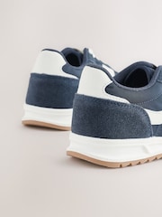 Navy Blue Standard Fit (F) Elastic Lace Trainers - Image 4 of 5