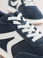 Navy Blue Standard Fit (F) Elastic Lace Trainers - Image 5 of 5