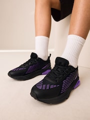 Negro/violeta - Zapatillas elásticas con cordones - Imagen 1 de 8