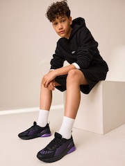 Negro/violeta - Zapatillas elásticas con cordones - Imagen 2 de 8