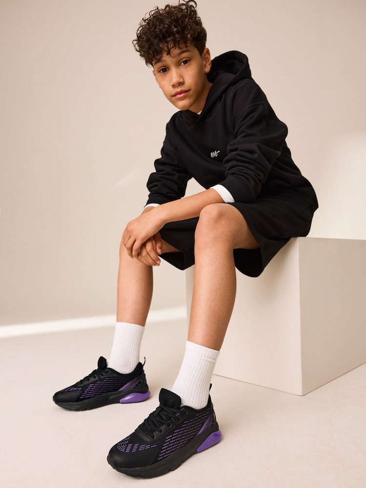 Negro/violeta - Zapatillas elásticas con cordones - Imagen 2 de 8