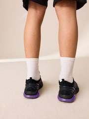 Negro/violeta - Zapatillas elásticas con cordones - Imagen 3 de 8
