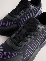 Negro/violeta - Zapatillas elásticas con cordones - Imagen 6 de 8