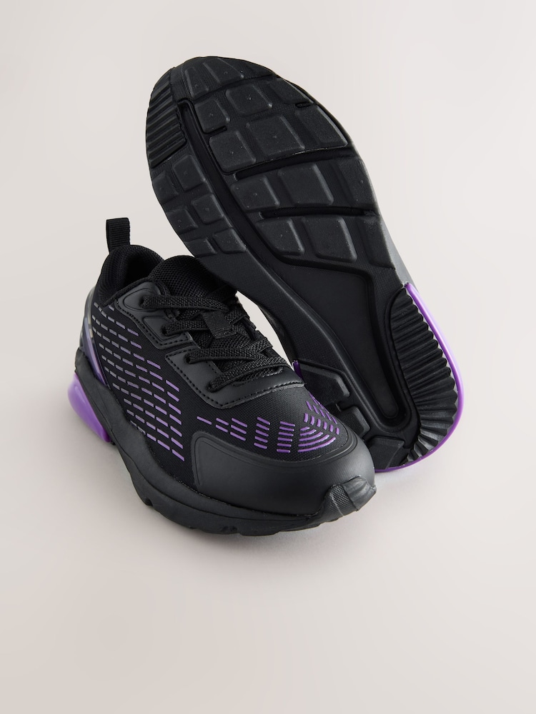 Negro/violeta - Zapatillas elásticas con cordones - Imagen 8 de 8