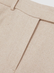 Reiss Neutral Devon Petite Linen-Blend Wide-Leg Trousers - Image 7 of 8