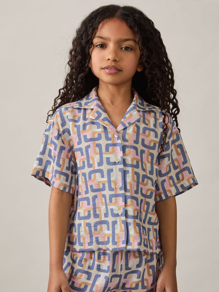 Reiss Multi Eva Geometric Chain Print Shirt - Image 1 of 4