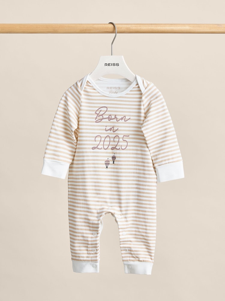Reiss Arty 2025 Stripe Print Sleepsuit - Imagen 1 de 4