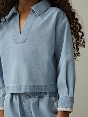 Reiss Dean Chambray Collared Top - Imagen 3 de 4