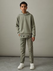 Reiss Soft Sage Green Fabien 3-9 yrs Interlock Jersey Hoodie - Image 1 of 4