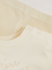 Reiss Neutral Ossie Sweatshirt And Leggings Slogan Set - Image 3 of 4
