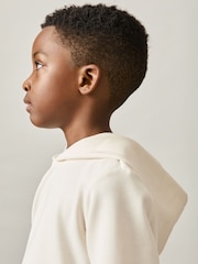 Off White - Reiss Fabien Interlock Jersey Hoodie - Imagen 1 de 4