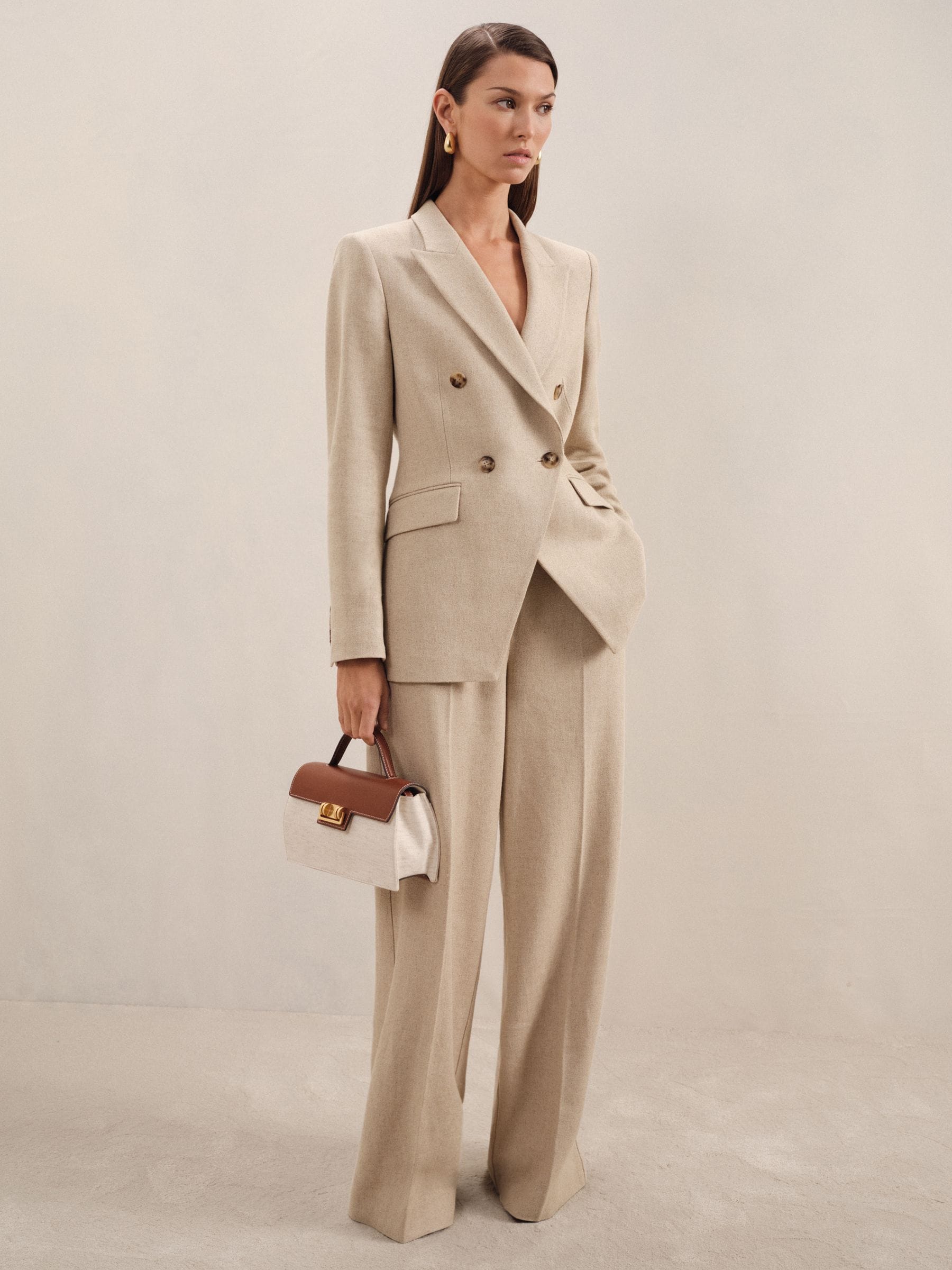 Buy Reiss Neutral Devon Linen-Blend Double-Breasted Suit Buy Reiss Neutral Devon Linen-Blend Double-Breasted Suit