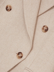 Neutro - Reiss Devon Linen-Blend Double-Breasted Suit Jacket - Imagen 7 de 7