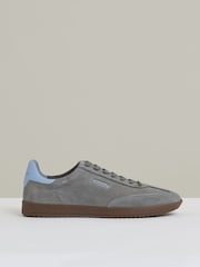 Reiss Dark Grey Bode Suede Low-Top Trainers - Image 1 of 4