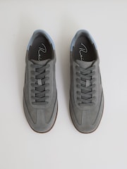 Reiss Dark Grey Bode Suede Low-Top Trainers - Image 3 of 4
