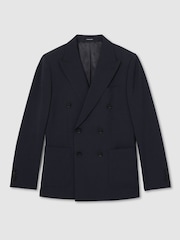 Reiss Bright Blue Dream Db Slim-Fit Double-Breasted Wool-Blend Suit Blazer - Image 2 of 9
