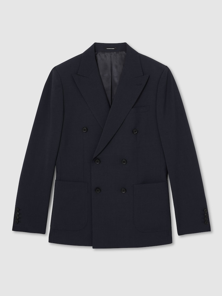 Reiss Bright Blue Dream Db Slim-Fit Double-Breasted Wool-Blend Suit Blazer - Image 2 of 9