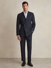 Reiss Bright Blue Dream Db Slim-Fit Double-Breasted Wool-Blend Suit Blazer - Image 3 of 9