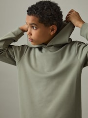 Reiss Soft Sage Green Fabien 9-13 yrs Interlock Jersey Hoodie - Image 1 of 4