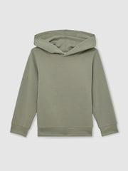 Reiss Soft Sage Green Fabien 9-13 yrs Interlock Jersey Hoodie - Image 2 of 4