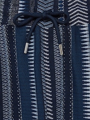Reiss Navy River Aztec-Stripe Drawstring Shorts - Image 6 of 6