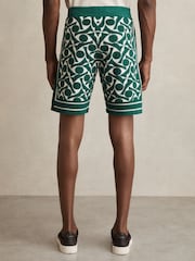 Grün/Weiß - Reiss Vounder Abstract-Pattern Towelling Shorts - Bild 5 von 6