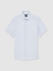 Reiss Pale Blue Holiday Linen Short-Sleeve Shirt - Image 2 of 6