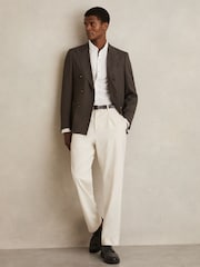Reiss White Hayes Cotton-Jersey Stripe-Jacquard Shirt - Image 5 of 7
