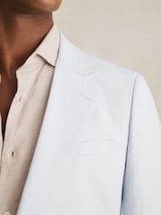 Reiss Soft Blue Kin Slim Fit Single Breasted Suit Blazer - Image 4 of 8