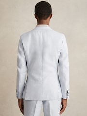 Reiss Soft Blue Kin Slim Fit Single Breasted Suit Blazer - Image 6 of 8