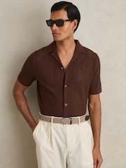 Reiss Stone Elmont Basket-Weave Belt - Image 2 of 3