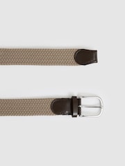 Reiss Stone Elmont Basket-Weave Belt - Image 3 of 3