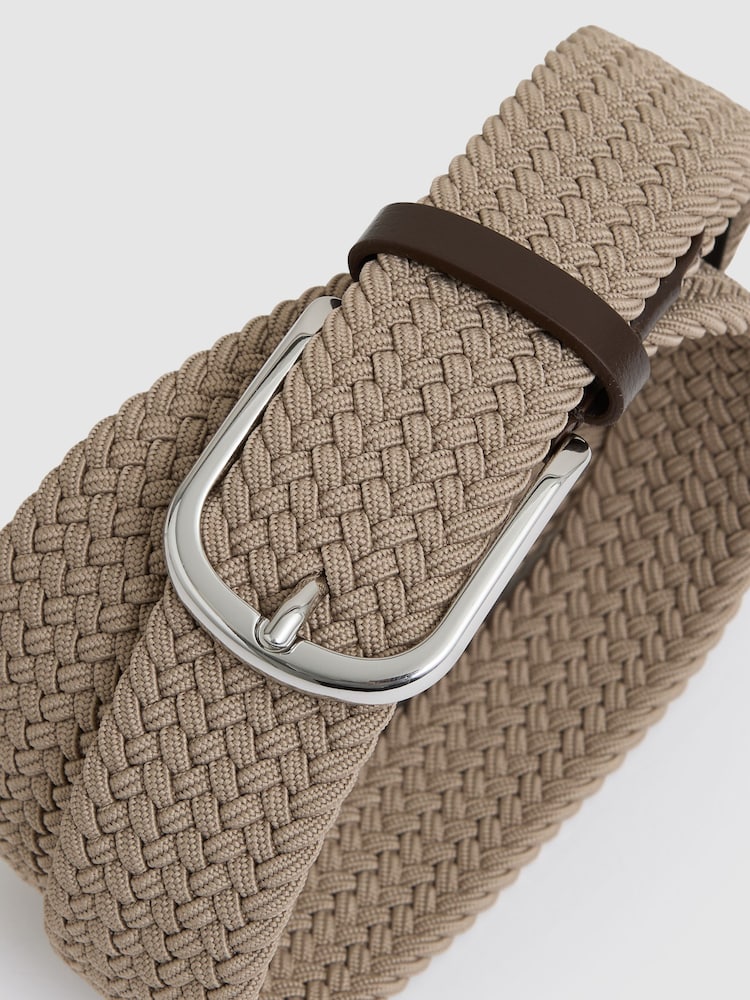 Reiss Stone Elmont Basket-Weave Belt - Image 4 of 4