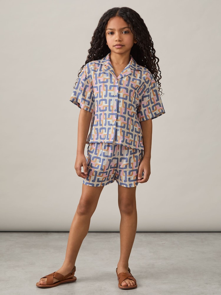 Reiss Eva Geometric Chain Print Shorts - Imagen 2 de 4