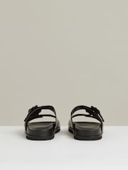 Reiss Black Philip Leather Double-Strap Sandals - Image 4 of 5