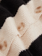 Reiss Black/Ivory Clive Reiss | Les 100 Ciels Stripe Knit Shirt - Image 6 of 6