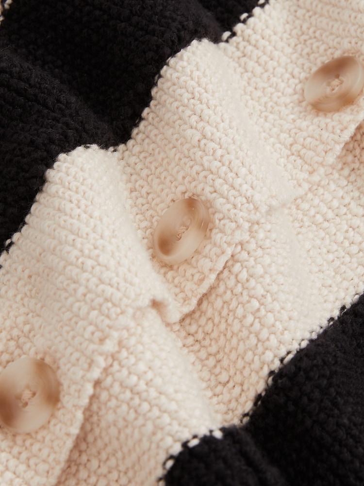 Reiss Black/Ivory Clive Reiss | Les 100 Ciels Stripe Knit Shirt - Image 6 of 6