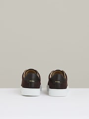 Reiss Dark Chocolate Brown Finley Nubuck Nubuck-Leather Low-Top Trainers - Image 5 of 5