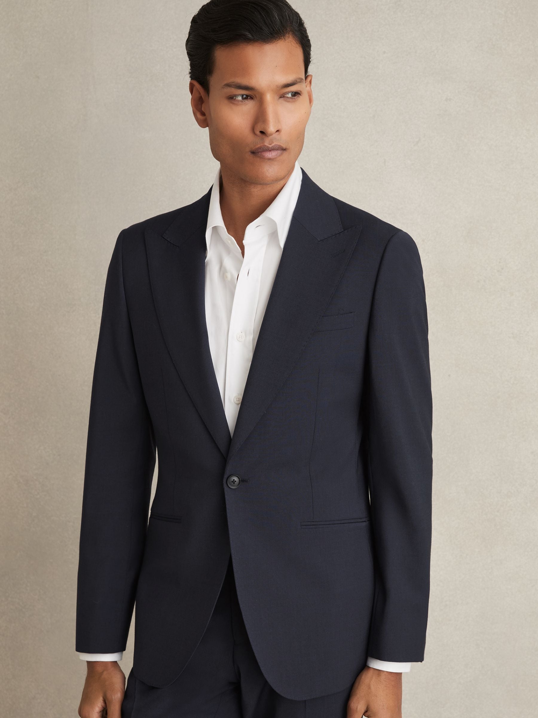 Reiss Men's Bright Blue Dream Sb Regular-Fit Single-Breasted Wool-Blend Suit Blazer