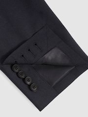 Reiss Bright Blue Dream Sb Regular-Fit Single-Breasted Wool-Blend Suit Blazer - Image 8 of 10