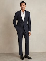 Reiss Bright Blue Dream Slim Fit Wool Blend Suit Trousers - Image 1 of 7