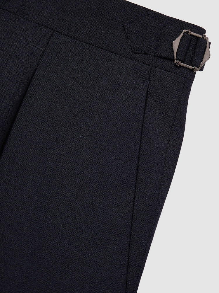 Reiss Bright Blue Dream Slim Fit Wool Blend Suit Trousers - Image 7 of 7